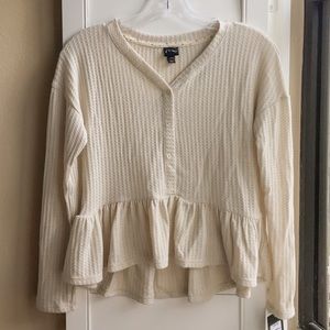 Large off white long sleeve top from art class